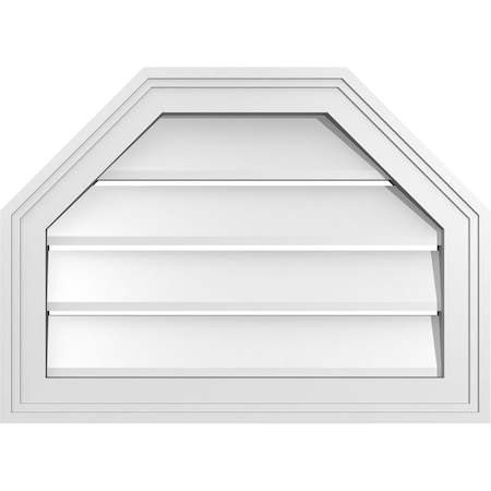 Ekena Millwork Octagonal Top Surface Mount PVC Gable Vent w/ 2"W x 1-1/2"P Brickmould Frame, 22"W x 16"H GVPOT22X1602SF